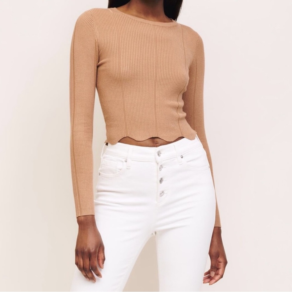 Knit Scallop Hem Sweater